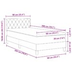vidaXL LED box s pružinami s matracmi Tmavo šedá 90 x 200 cm Zamat – Obrázok 13
