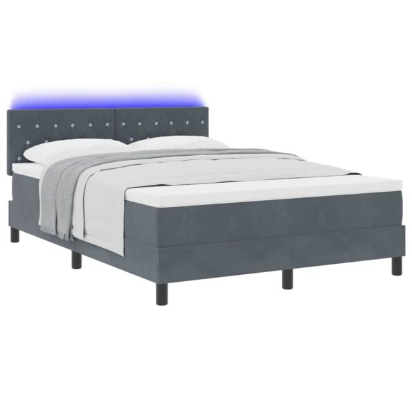 vidaXL LED box s pružinami s matracmi Tmavo šedá 160 x 200 cm Zamat – Obrázok 3