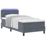 vidaXL LED box s pružinami s matracmi Tmavo šedá 90 x 190 cm Zamat – Obrázok 3