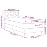 vidaXL Posteľ s matracom a LED tmavošedá 90x190 cm zamat – Obrázok 13