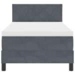 vidaXL Posteľ s matracom a LED tmavošedá 90x190 cm zamat – Obrázok 7