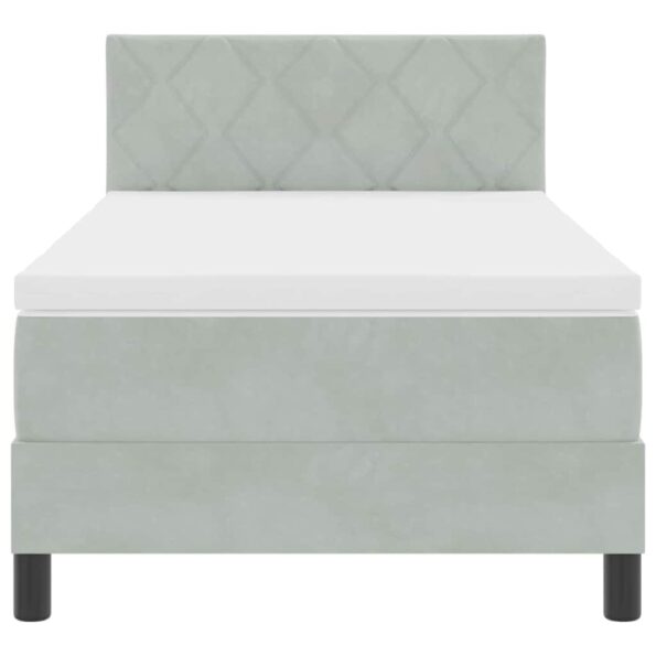 vidaXL Čalúnená posteľ s matracom & LED svetlom svetlosivá 90x200 cm zamat – Obrázok 7