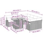vidaXL 9 kusový záhradný jedálenský set s vankúšmi béžový poly ratan akácia – Obrázok 11