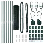 vidaXL Euro plot s 7 stĺpikmi 1x10 m pozinkovaná oceľ zelená – Obrázok 6