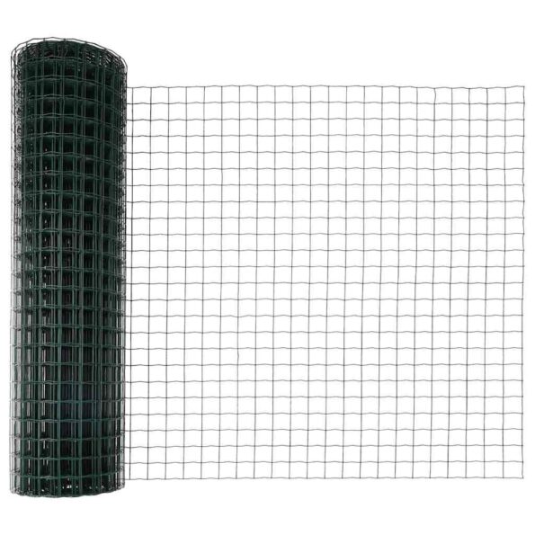 vidaXL Euro plot s 7 stĺpikmi 1x10 m pozinkovaná oceľ zelená – Obrázok 7