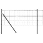 vidaXL Euro plot s 7 stĺpikmi 0.4x10 m pozinkovaná oceľ sivá – Obrázok 2