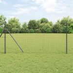 vidaXL Plot s podperou Sivá 1,4 x 10 m Ocel a PVC