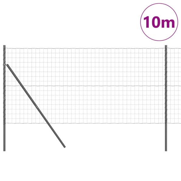 vidaXL Plot s podperou Sivá 1,4 x 10 m Ocel a PVC – Obrázok 3