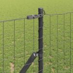 vidaXL Plot s podperou Sivá 1,4 x 10 m Ocel a PVC – Obrázok 4
