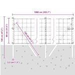 vidaXL Euro plot s 7 stĺpikmi 0.8x10 m pozinkovaná oceľ – Obrázok 13