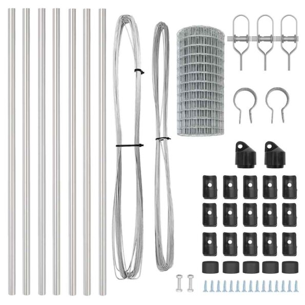 vidaXL Euro plot s 7 stĺpikmi 0.8x10 m pozinkovaná oceľ – Obrázok 6