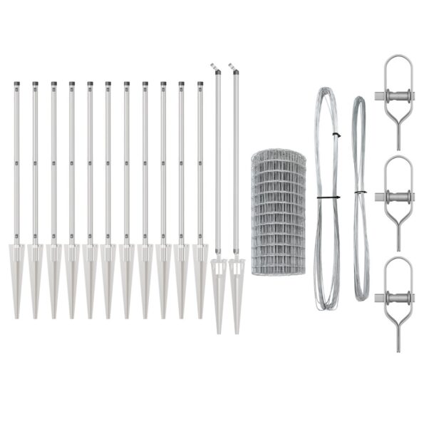 vidaXL Euro plot s 13 spike stĺpikmi 1x25 m pozinkovaná oceľ – Obrázok 4