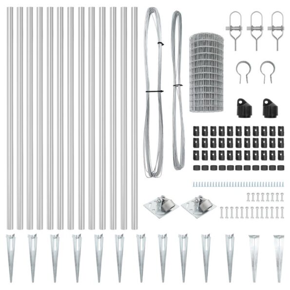vidaXL Euro plot s 13 spike stĺpikmi 1x25 m pozinkovaná oceľ – Obrázok 5