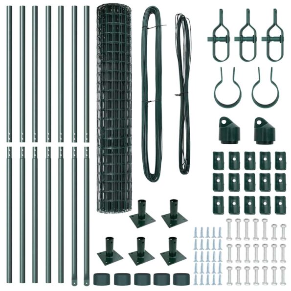 vidaXL Euro plot s 7 plochými stĺpmi 1.5x10 m pozinkovaná oceľ – Obrázok 7