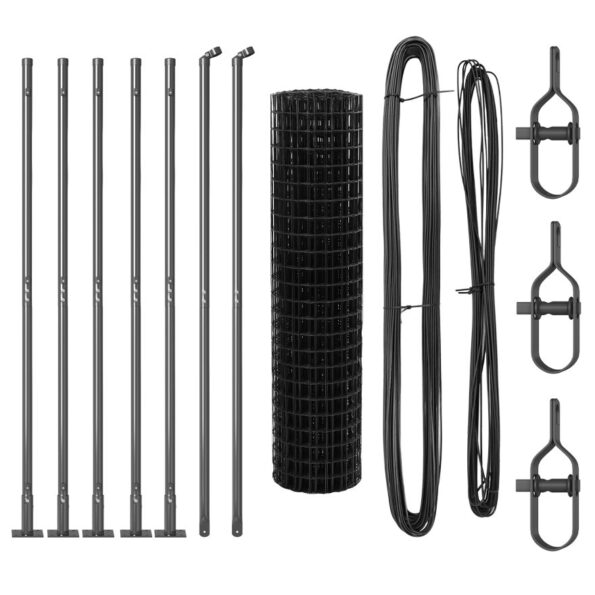 vidaXL Euro plot s 7 flanged stĺpikmi 0,8x10 m pozinková oceľ – Obrázok 4