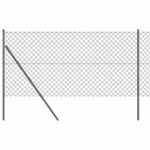 vidaXL Reťazový plot s 7 stĺpmi 1x10 m Pozinkovaná oceľ Sivá – Obrázok 2