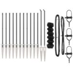 vidaXL Reťazový plot Sada 2 Sivá Oceľ s práškovou povrchovou úpravou – Obrázok 5