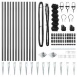 vidaXL Reťazový plot Sada 2 Sivá Oceľ s práškovou povrchovou úpravou – Obrázok 6