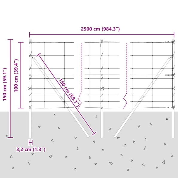 vidaXL poľná ohrada 1x25 m pozinkovaná oceľ – Obrázok 13