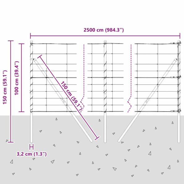 vidaXL Poľný plot 1x25 m pozinkovaná oceľ – Obrázok 13