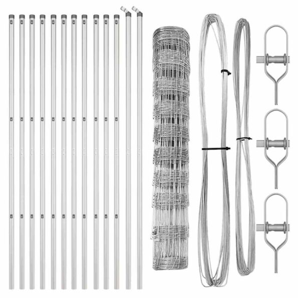 vidaXL Poľný plot 1x25 m pozinkovaná oceľ – Obrázok 5