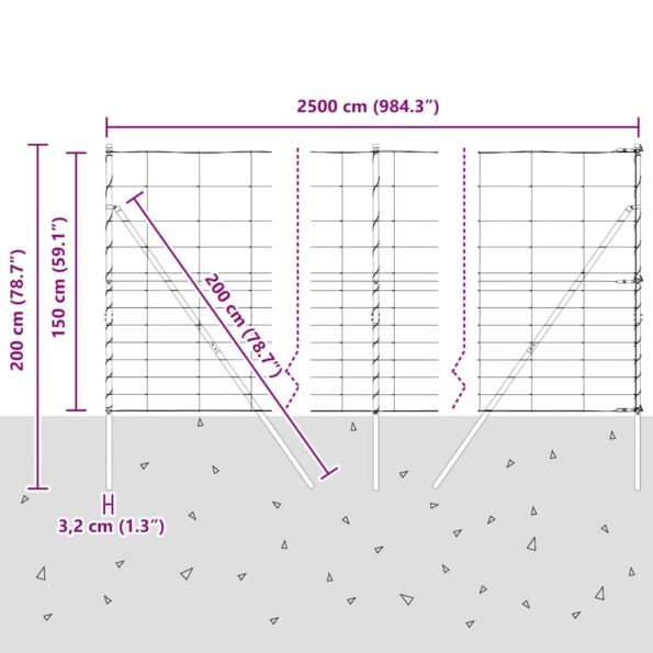 vidaXL Poľný plot 1,5x25 m Pozinkovaná oceľ – Obrázok 13