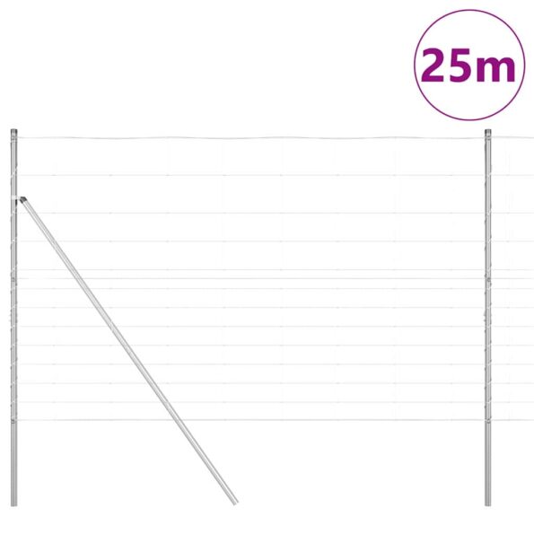 vidaXL Poľný plot 1,5x25 m Pozinkovaná oceľ – Obrázok 3
