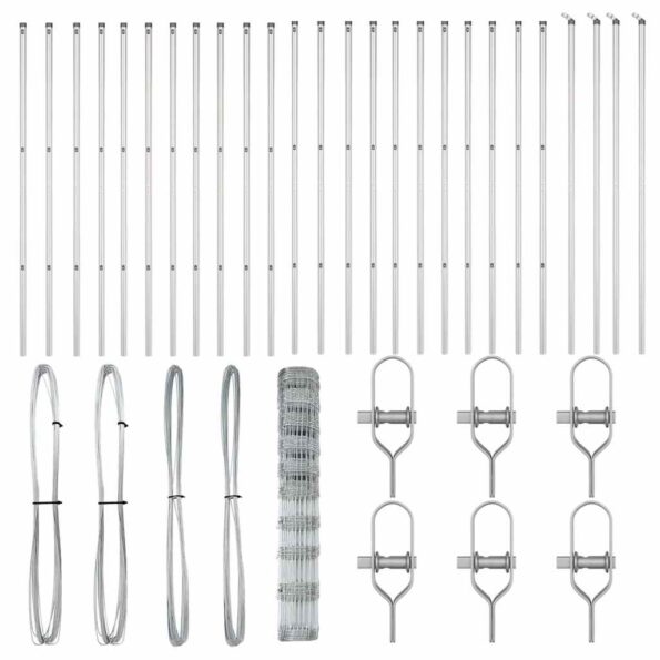 vidaXL Poľný plot 1.2x50 m pozinkovaná oceľ – Obrázok 5