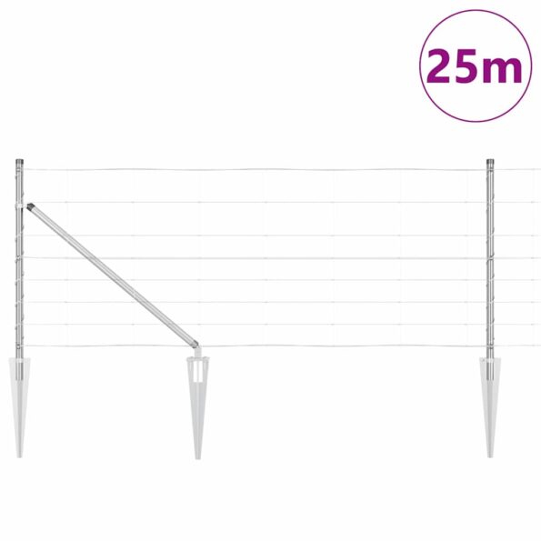 vidaXL Field Fence 0.8x25 m Pozinkovaná oceľ – Obrázok 3