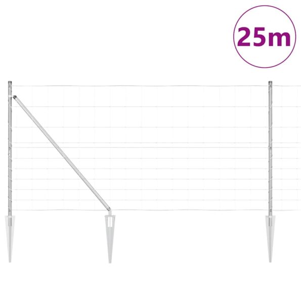 vidaXL Stĺp na plot. Zinkovaný 25 x 1,2 m Oceľ – Obrázok 3