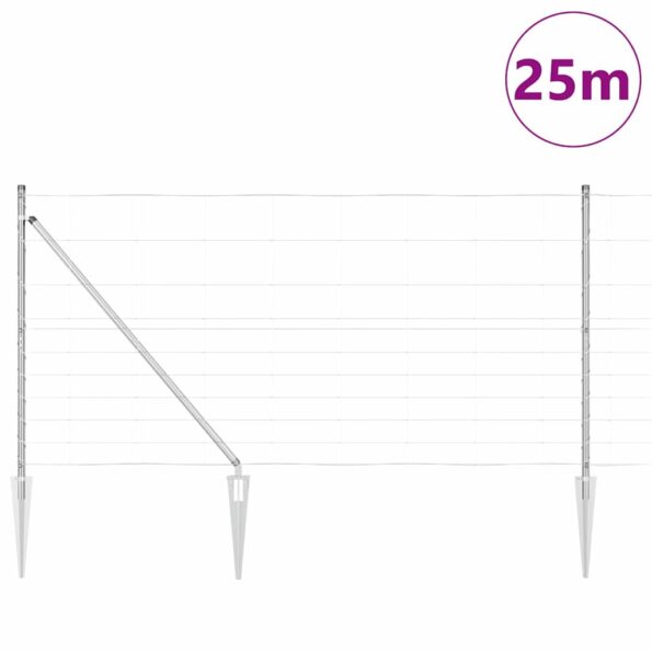 vidaXL poľný plot 1.2x25 m pozinkovaná oceľ – Obrázok 3