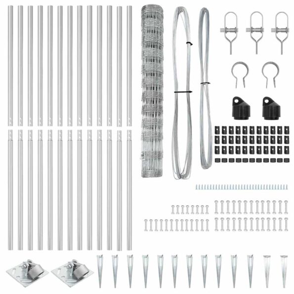 vidaXL poľný plot 1,2x25 m pozinkovaná oceľ – Obrázok 6