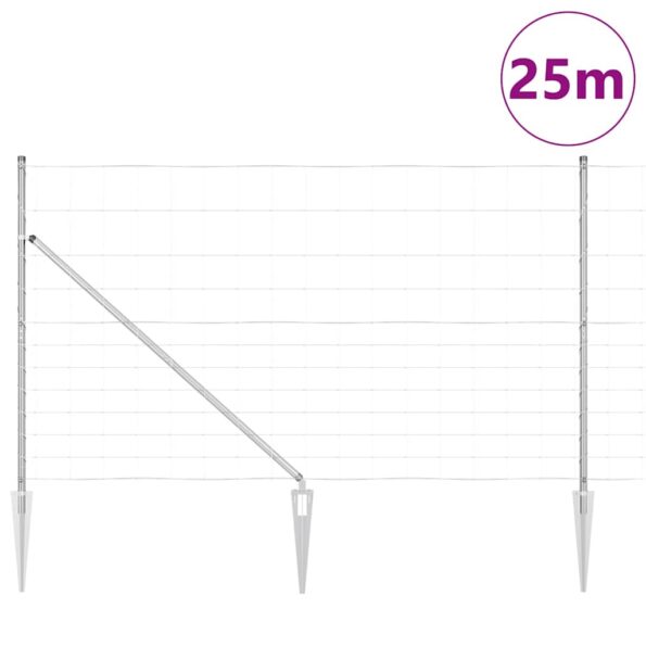 vidaXL poľný plot 1.4x25 m pozinkovaná oceľ – Obrázok 3