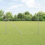 vidaXL poľný plot 1.5x25 m pozinkovaná oceľ