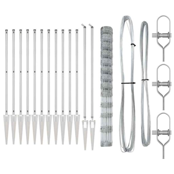 vidaXL poľný plot 1.5x25 m pozinkovaná oceľ – Obrázok 5