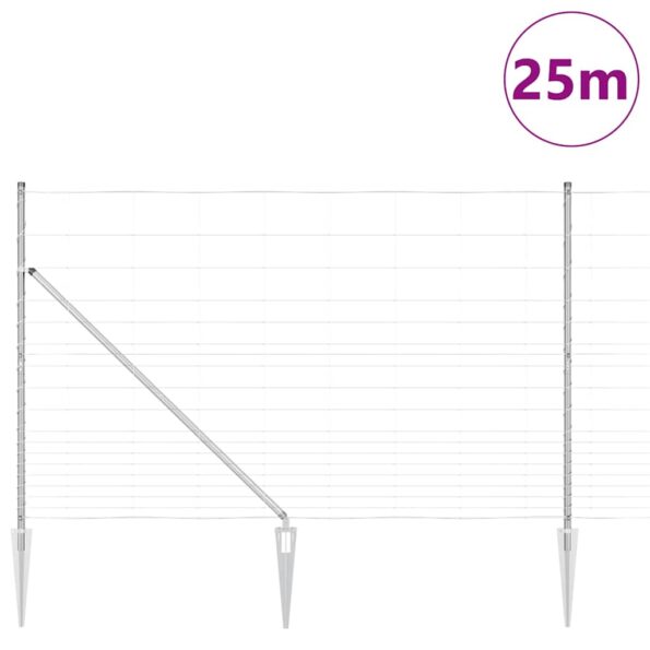 vidaXL Field Fence 1.5x25 m Galvanizovaná oceľ – Obrázok 3