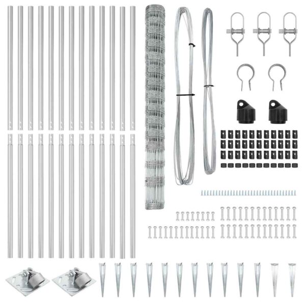 Poľný plot vidaXL 1,6x25 m pozinkovaná oceľ – Obrázok 6