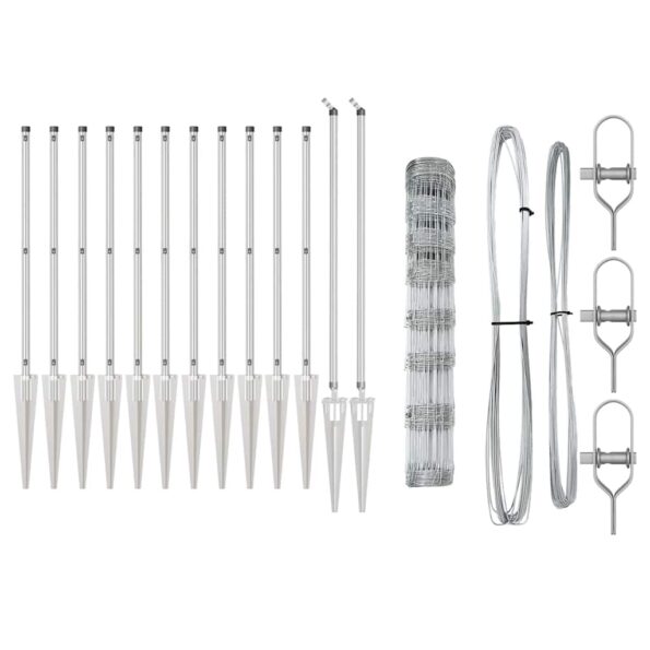 vidaXL Poľný plot 1x50 m Zinkovaná oceľ – Obrázok 5