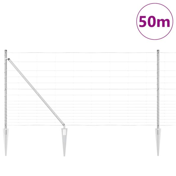 vidaXL Stĺp na plot. Zinkovaný 50 x 1,2 m Oceľ – Obrázok 3