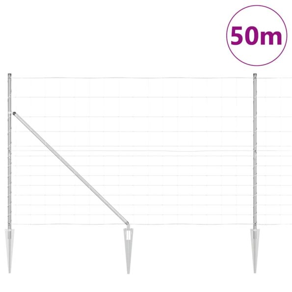vidaXL Stĺp na plot. Zinkovaný 50 x 1,5 m Oceľ – Obrázok 3