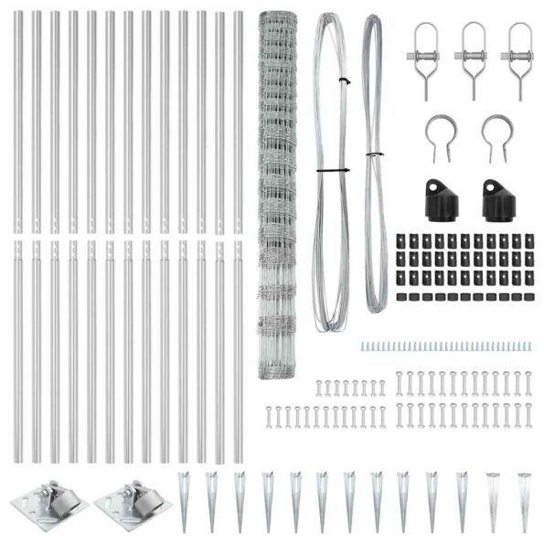 vidaXL poľný plot 1,5x50 m pozinkovaná oceľ – Obrázok 6