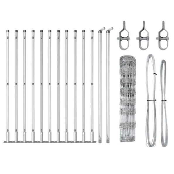 vidaXL Poľný plot 0.8x25 m pozinkovaná oceľ – Obrázok 6