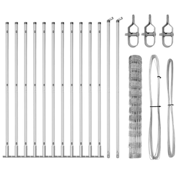 vidaXL poľná ohrada 1.2x25 m – pozinkovaná oceľ – Obrázok 6