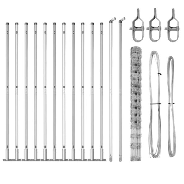vidaXL Poľný plot 1.6x25 m Pozinkovaná oceľ – Obrázok 6