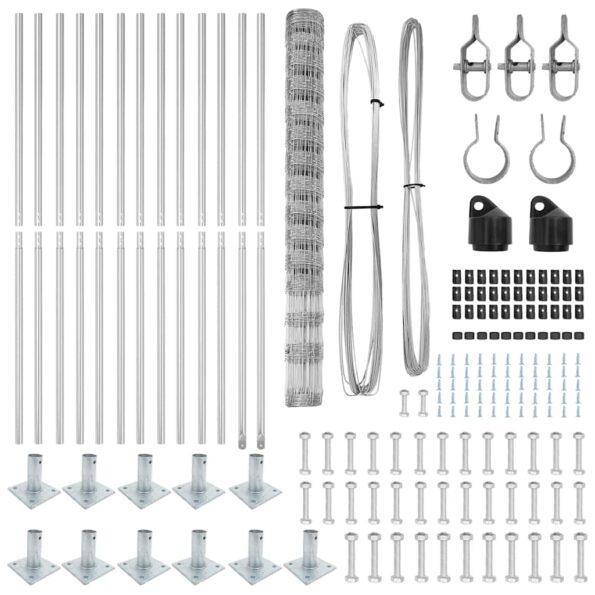 vidaXL Poľný plot 1.6x25 m Pozinkovaná oceľ – Obrázok 7