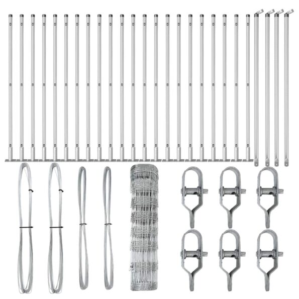 vidaXL Poľná ohrada 0,8x50 m pozinkovaná oceľ – Obrázok 6