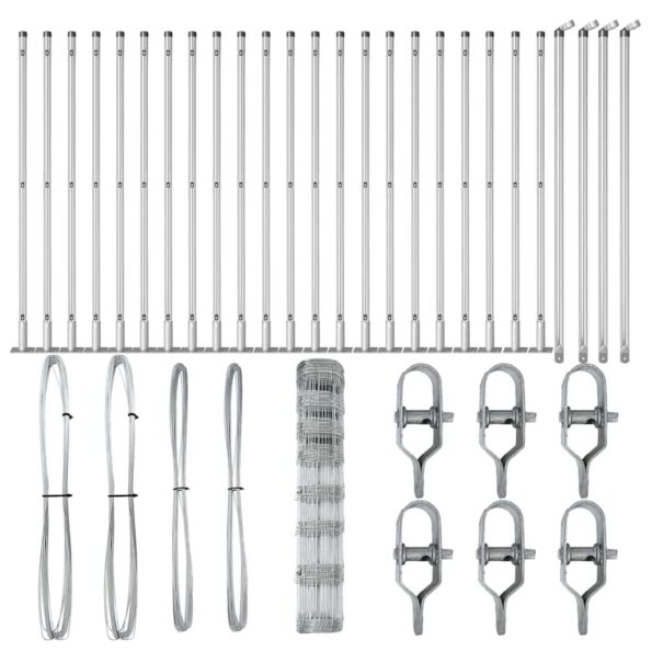 vidaXL Pólový plot 1x50 m pozinkovaná oceľ – Obrázok 6