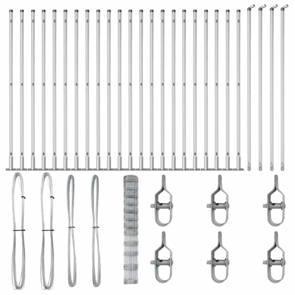 vidaXL Poľný plot 1.4x50 m pozinkovaná oceľ – Obrázok 6