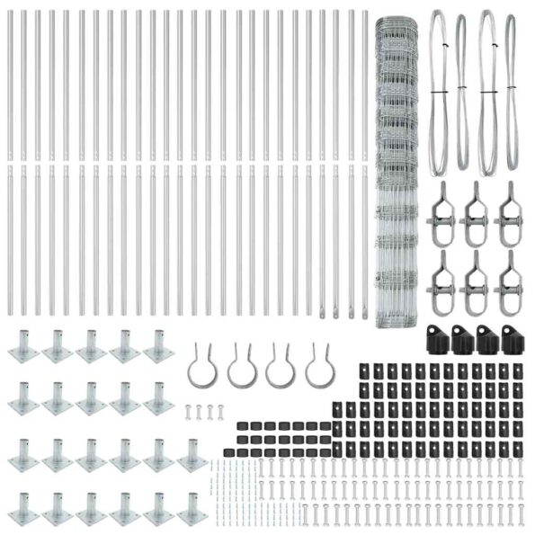 vidaXL Poľný plot 1.4x50 m pozinkovaná oceľ – Obrázok 7