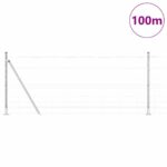 vidaXL Stĺp na plot. Zinkovaný 100 x 1 m Oceľ – Obrázok 3
